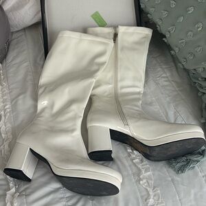 White gogo boots- worn once for a theme party